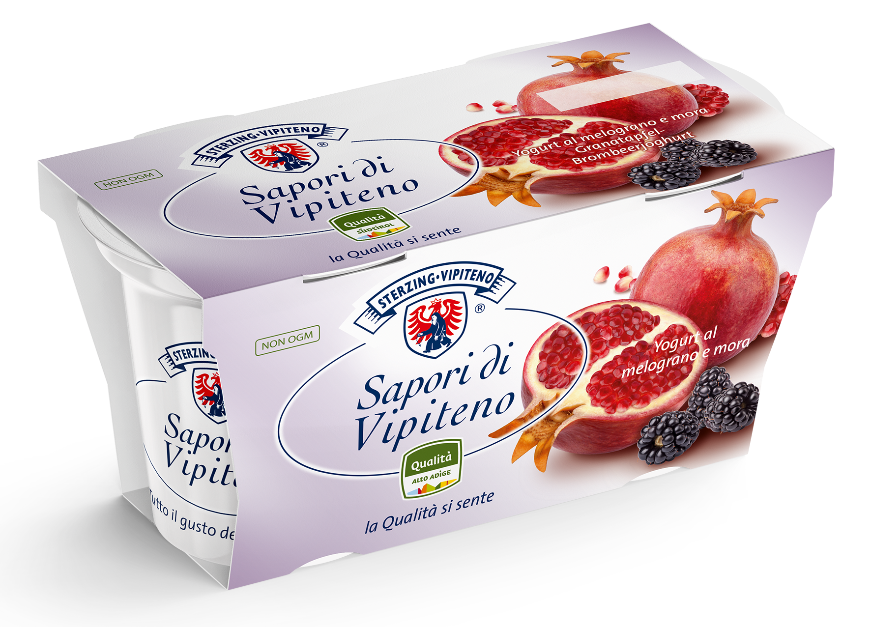Whole milk yoghurt 'Sapori di Vipiteno' - 125g x 2 - pomegrante/blackbarry