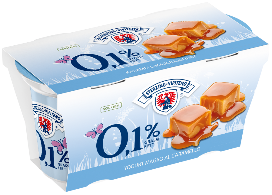 Skimmed milk yogurt - 125g x 2 - caramel