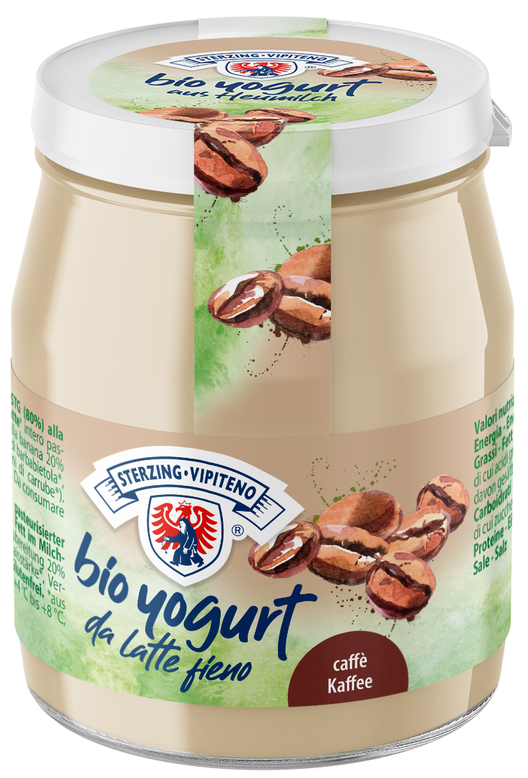 Organic whole milk yogurt from haymilk TSG in a jar - 150g - coffee