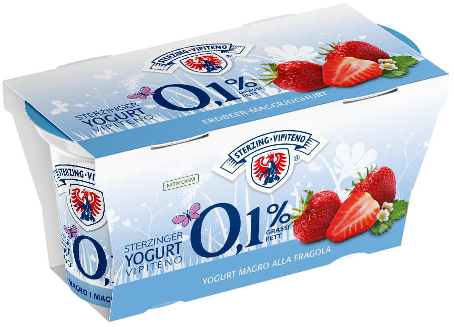 Yogurt magro 0,1% - 125g x 2 - Gusto fragola