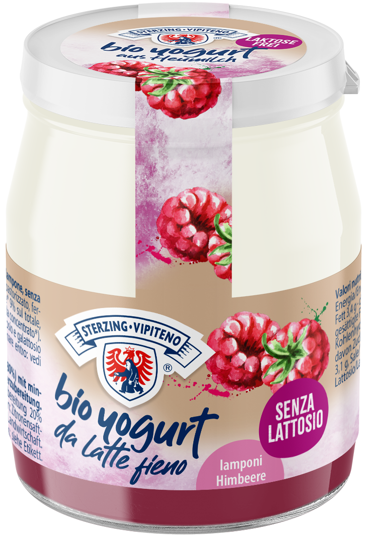 Organic whole milk yogurt from haymilk TSG lactose free - 150g - raspberry