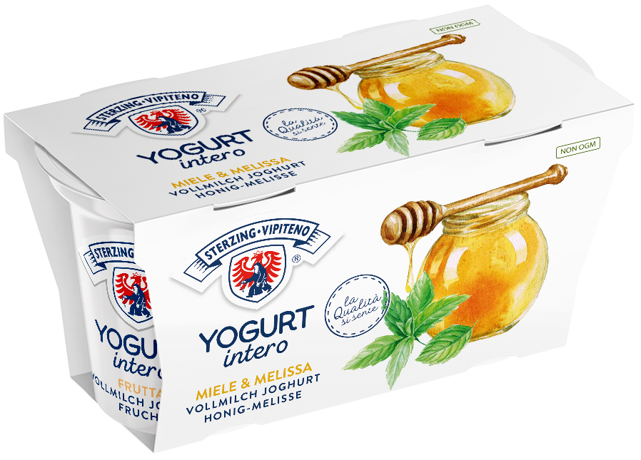 Whole milk yogurt - 125g x 2 - honey/melissa