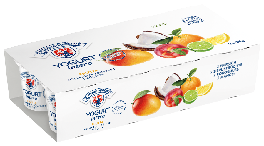 WHOLE MILK YOGHURT - 125G X 8 - MANGO | COCONUT | CITRUS FRUITS | PEACH – GLUTENFREE