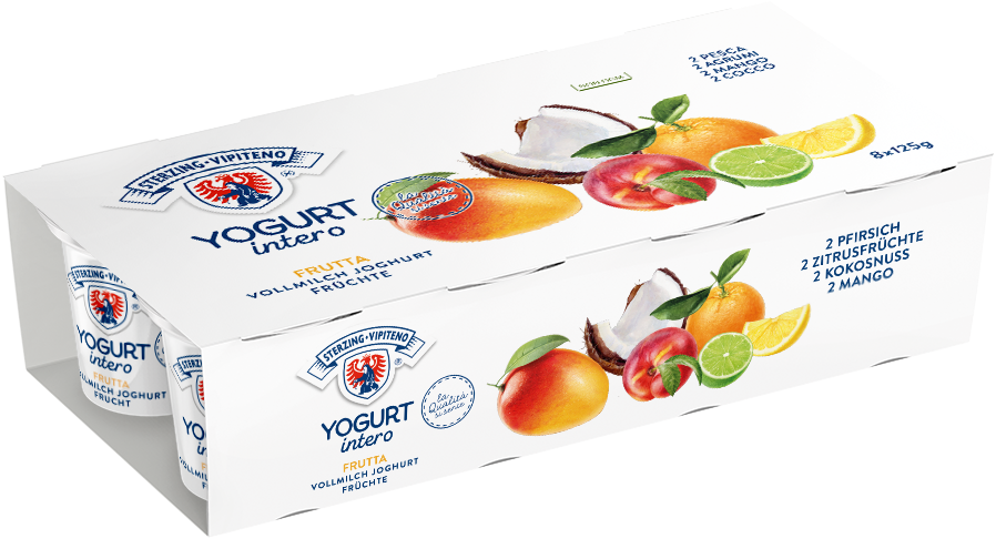 YOGURT INTERO - 125G X 8 - MANGO | COCCO | AGRUMI | PESCA - SENZA GLUTINE