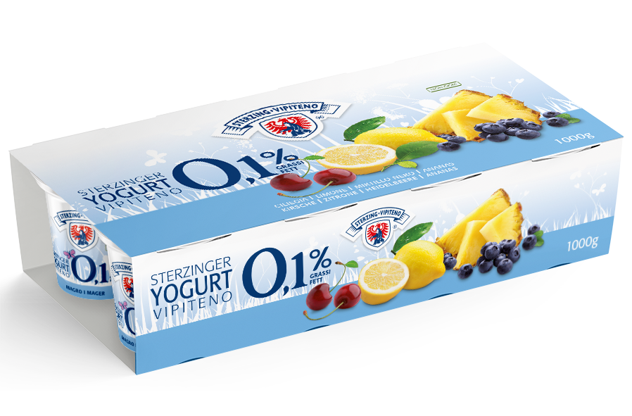 Yogurt magro 0,1% - 125g x 8 - Ciliegia | Limone | Mirtillo | Ananas