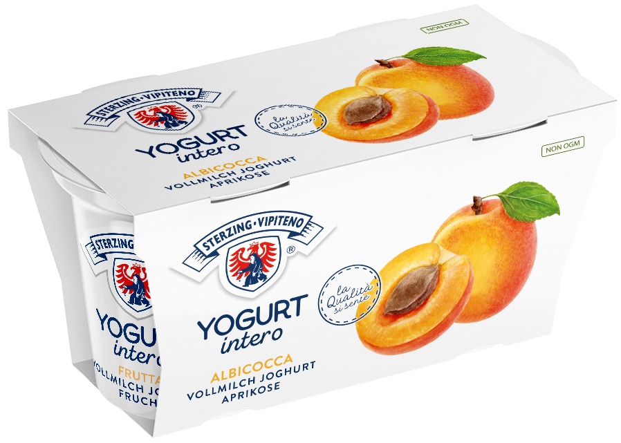 Whole milk yoghurt - 125g x 2 - Apricot
