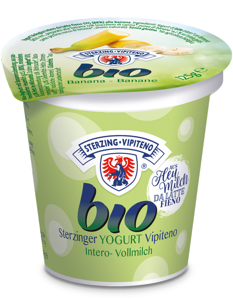 Organic full fat yogurt from haymilk TSG - 125g - banana