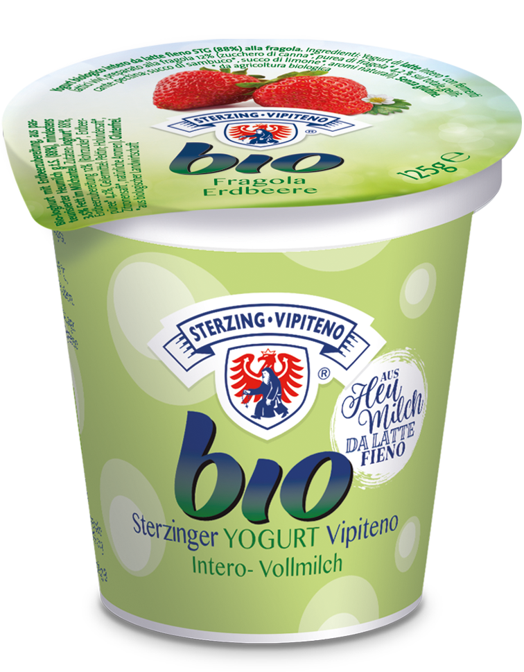 Organic full fat yogurt from haymilk TSG - 125g - strawberry