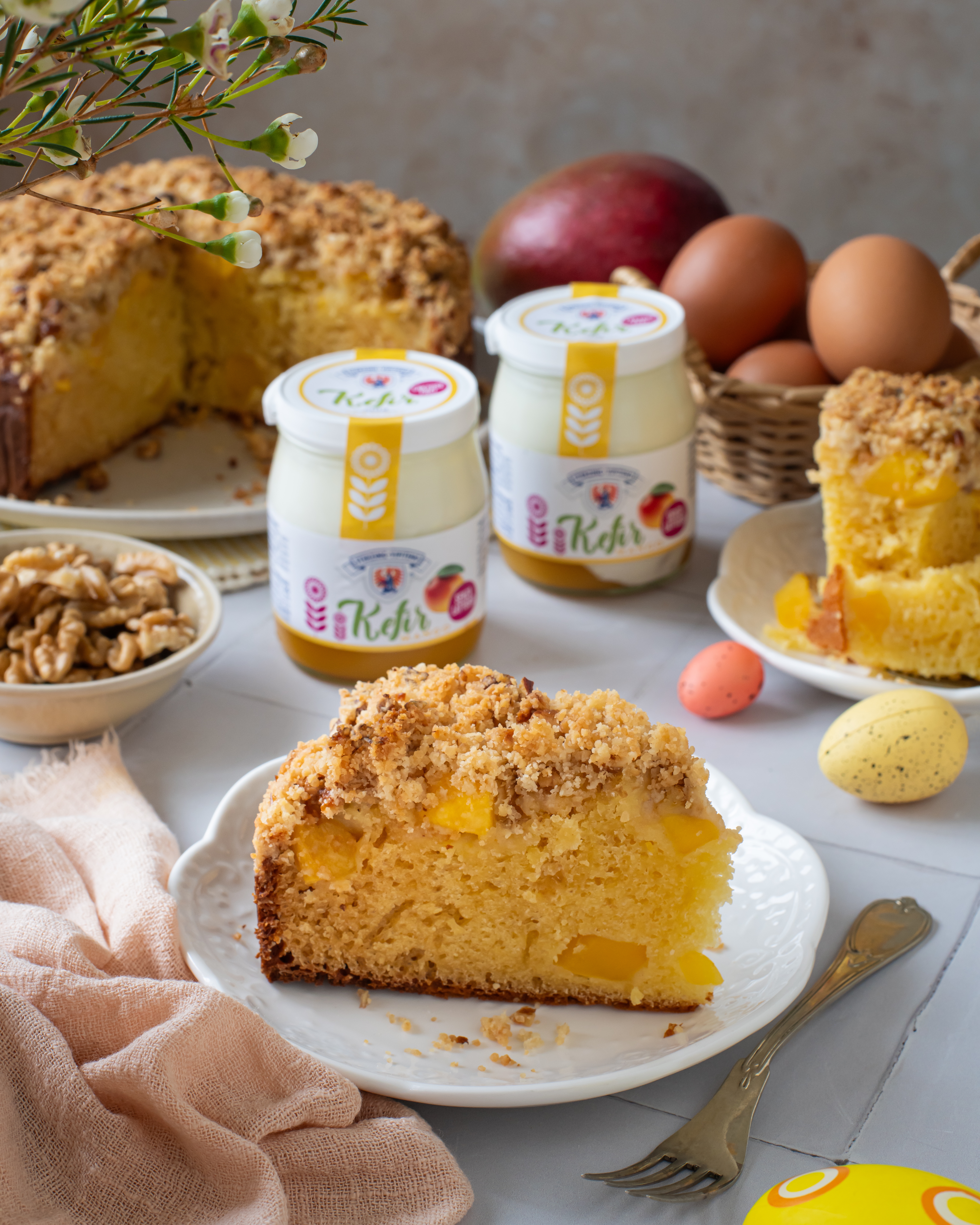 torta crumble con kefir al mango 3