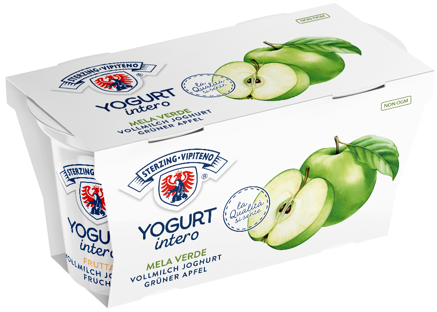 Whole milk yoghurt - 125g x 2 - green apple