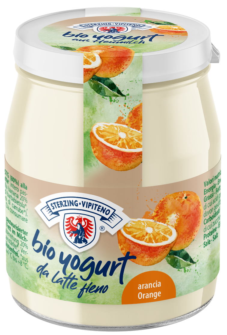 Organic whole milk yogurt from haymilk TSG in a jar - 150g - orange