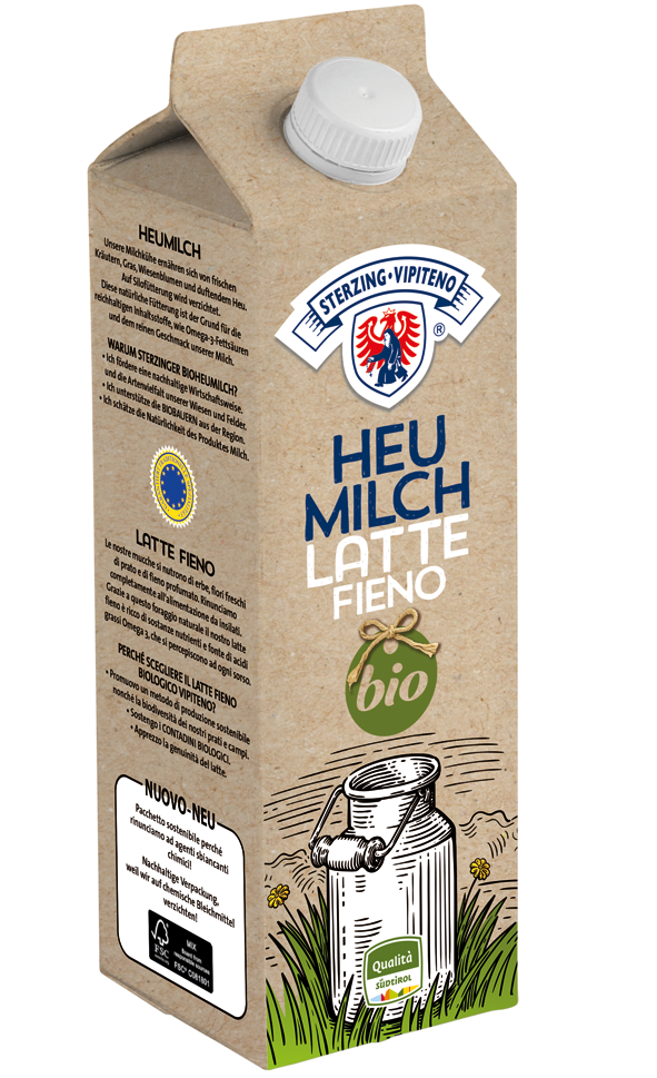 Latte fresco Vipiteno Fieno Bio intero 3,5% - 1l