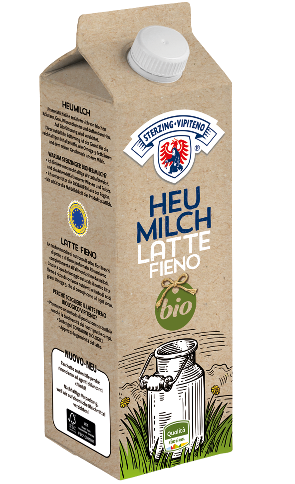 Fresh whole organic haymilk 'Vipiteno' 3,5% - 1l