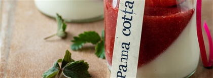 Panna cotta con fragole