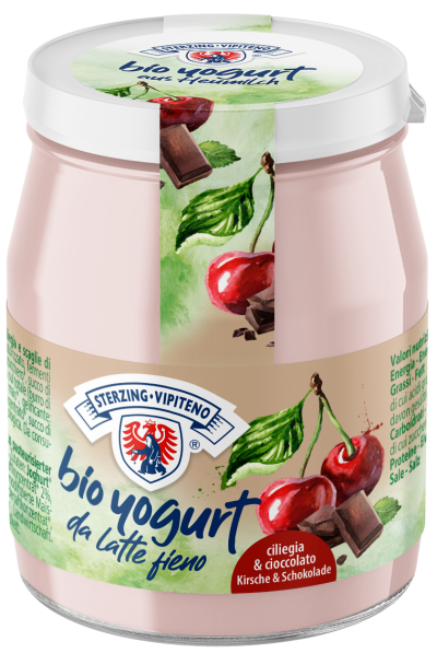 Yogurt biologico intero da latte fieno STG - 150g - ciliegia e scaglie di cioccolato
