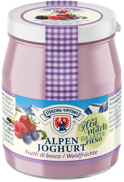 Alpenyogurt vetro da latte fieno STG - 150g - Gusto frutti di bosco